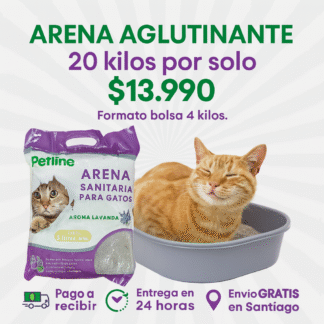 Arena Aglutinante PETLINE Aroma Lavanda 20 kilos SANTIAGO