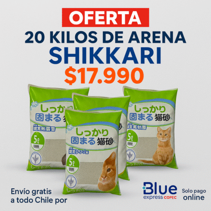 Arena para gatos SHIKKARI 20 kilos Lavanda - Envio Gratis todo Chile